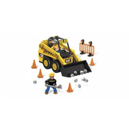 MEGA BLOKS 97830 97801 non  BỘ TẢI CHỈ ĐẠO TRƯỢT CAT bộ đồ chơi xếp lắp ráp ghép mô hình City CAT SKID-STEER LOADER Thành Phố 131 khối
