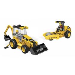 MEGA BLOKS 97833 97805 non  ĐƠN VỊ THI CÔNG ĐƯỜNG CAT bộ đồ chơi xếp lắp ráp ghép mô hình City CAT ROADBUILDING UNIT Thành Phố 332 khối