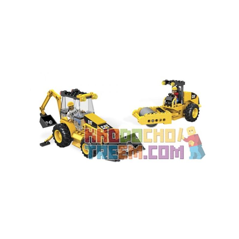 MEGA BLOKS 97833 97805 non  ĐƠN VỊ THI CÔNG ĐƯỜNG CAT bộ đồ chơi xếp lắp ráp ghép mô hình City CAT ROADBUILDING UNIT Thành Phố 332 khối