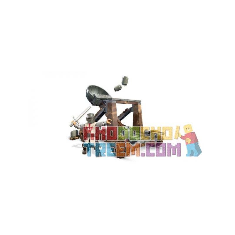 MEGA BLOKS DLC07 non  CHUYẾN ĐI CỦA QUÂN THẬP TỰ CHINH TEMPLAR bộ đồ chơi xếp lắp ráp ghép mô hình Assassin's Creed TEMPLAR CRUSADER’S CATAPULT