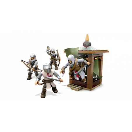 MEGA BLOKS DLC08 non  GÓI CHIẾN ĐẤU TEMPLAR WARRIOR CRUSADER bộ đồ chơi xếp lắp ráp ghép mô hình Assassin's Creed TEMPLAR CRUSADERS BATTALION PACK 57 khối