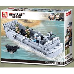 SLUBAN M38-B0855 B0855 0855 M38B0855 38-B0855 non  TÀU ĐỔ BỘ HIGGINS bộ đồ chơi xếp lắp ráp ghép mô hình Military Army Quân Sự Bộ Đội 182 khối