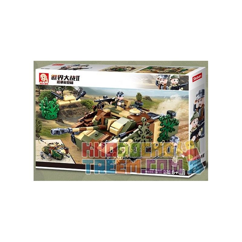 SLUBAN M38-B0858 B0858 0858 M38B0858 38-B0858 non  SÚNG TẤN CÔNG CỦA ĐỨC STUG III bộ đồ chơi xếp lắp ráp ghép mô hình Military Army STURMGESCHÜTZ III Quân Sự Bộ Đội 524 khối