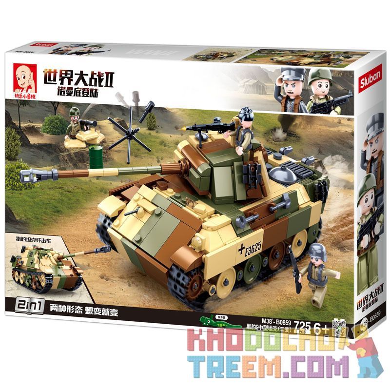 SLUBAN M38-B0859 B0859 0859 M38B0859 38-B0859 non  TĂNG HẠNG TRUNG PANTHER CỦA ĐỨC (HAI THAY ĐỔI) bộ đồ chơi xếp lắp ráp ghép mô hình Military Army Quân Sự Bộ Đội 725 khối