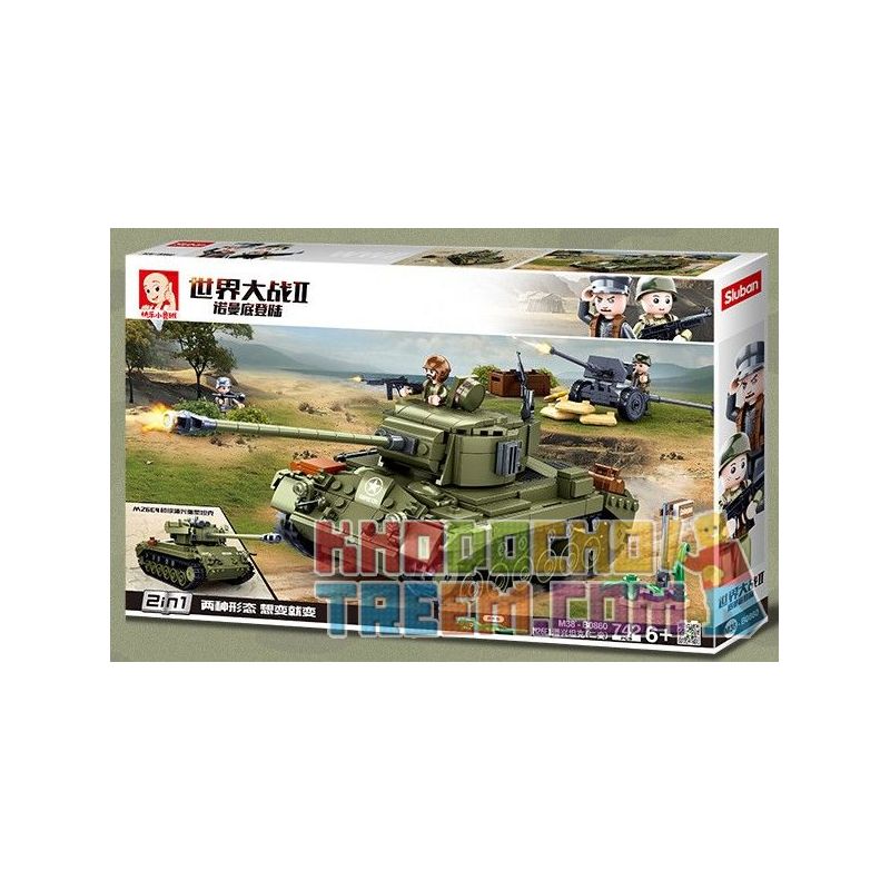 SLUBAN M38-B0860 B0860 0860 M38B0860 38-B0860 non  XE TĂNG M26E1 PERSHING CỦA QUÂN ĐỘI HOA KỲ (THAY ĐỔI THỨ HAI) bộ đồ chơi xếp lắp ráp ghép mô hình Military Army Quân Sự Bộ Đội 742 khối