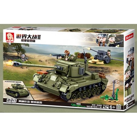 SLUBAN M38-B0860 B0860 0860 M38B0860 38-B0860 non  XE TĂNG M26E1 PERSHING CỦA QUÂN ĐỘI HOA KỲ (THAY ĐỔI THỨ HAI) bộ đồ chơi xếp lắp ráp ghép mô hình Military Army Quân Sự Bộ Đội 742 khối