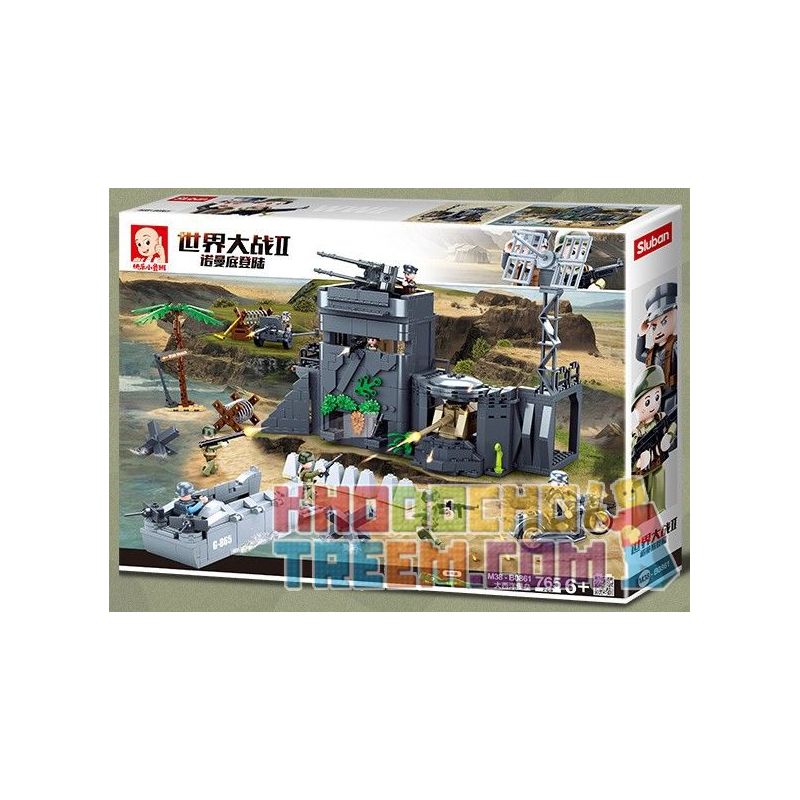 SLUBAN M38-B0861 B0861 0861 M38B0861 38-B0861 non  PHÁO ĐÀI ĐẠI TÂY DƯƠNG CỦA ĐỨC bộ đồ chơi xếp lắp ráp ghép mô hình Military Army Quân Sự Bộ Đội 765 khối