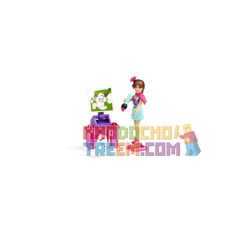 MEGA BLOKS 80237 non  CÔ GIÁO DẠY NGHỆ THUẬT BARBIE bộ đồ chơi xếp lắp ráp ghép mô hình  ART TEACHER TERESA® Các Bạn Gái 20 khối