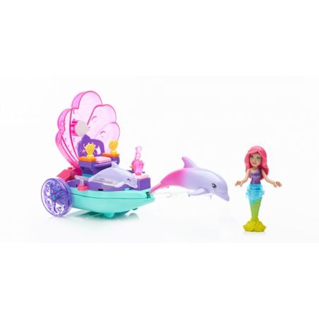 MEGA BLOKS DPK98 non  CỖ XE TIÊN CÁ bộ đồ chơi xếp lắp ráp ghép mô hình  MERMAID CARRIAGE Các Bạn Gái 40 khối