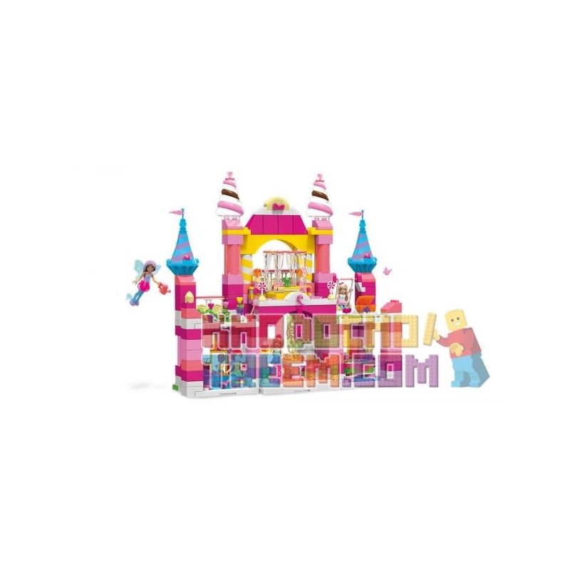 MEGA BLOKS FGC51 non  LÂU ĐÀI KẸO 2 TRONG 1 bộ đồ chơi xếp lắp ráp ghép mô hình  2-IN-1 CANDY CASTLE Các Bạn Gái 526 khối