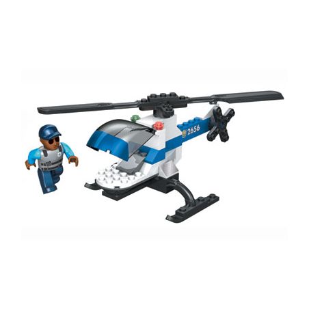 MEGA BLOKS 2413 2433 non  TRỰC THĂNG CẢNH SÁT bộ đồ chơi xếp lắp ráp ghép mô hình City POLICE FORCE CHOPPER Thành Phố 71 khối