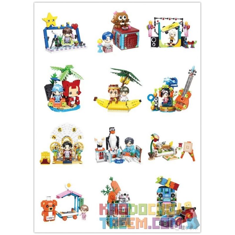 SHENZHEN RAEL ENTERTAINMENT 60002 non  HỘP MÙ R1SE 12 KIỂU bộ đồ chơi xếp lắp ráp ghép mô hình