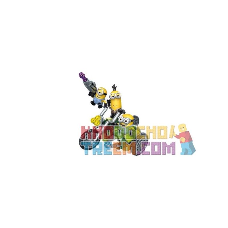 MEGA BLOKS FND04 non  MINIONS MÔ TÔ ĐIÊN bộ đồ chơi xếp lắp ráp ghép mô hình Motorcycle Motorbike MINIONS MOTO MANIA Xe Hai Bánh 87 khối