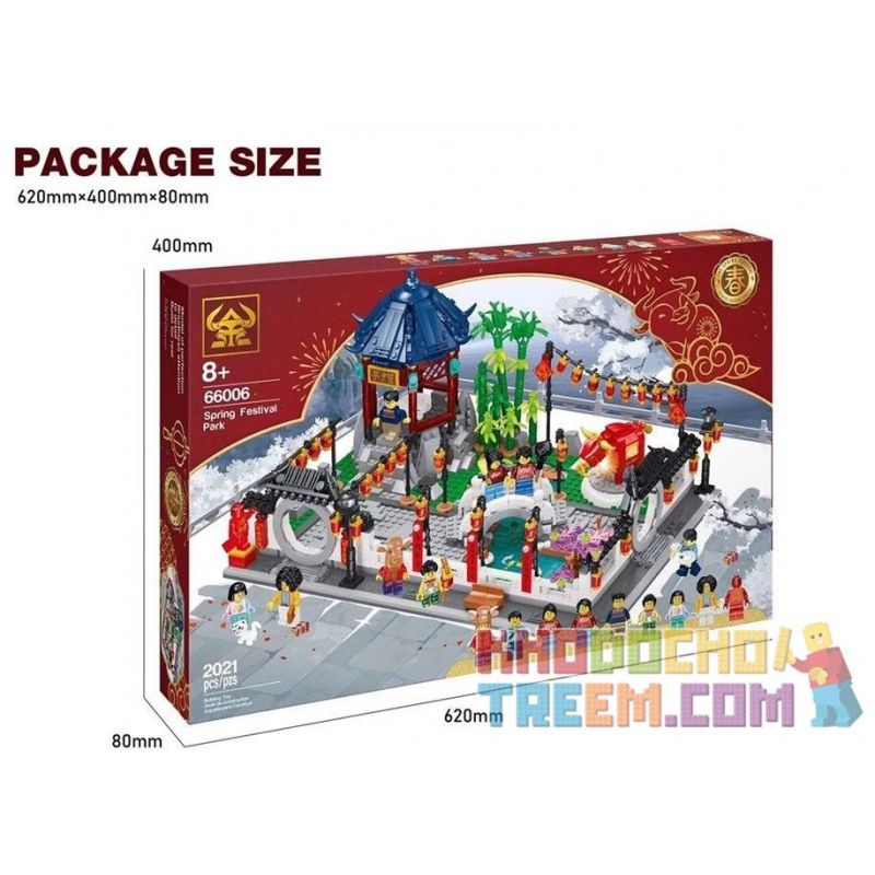 NOT  SPRING LANTERN FESTIVAL 80107 7187 TAURUS 66006 xếp lắp ráp ghép mô hình LỄ HỘI ĐÈN LỒNG MÙA XUÂN Seasonal Mùa Lễ Hội 1793 khối