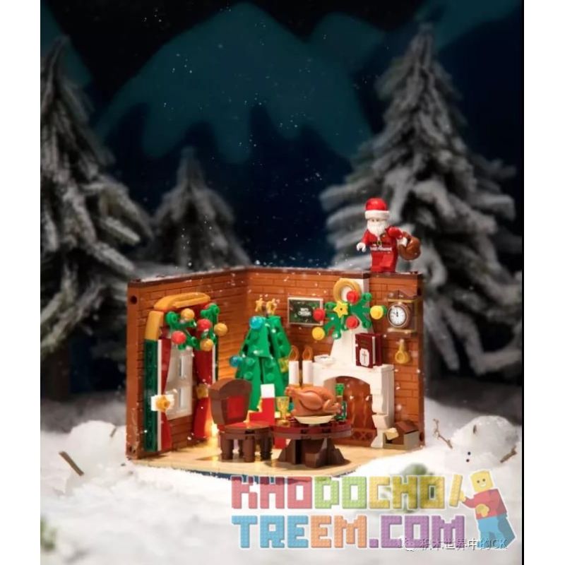 VIGGI 506001 506118 non  CẢNH GIÁNG SINH ẤM CÚNG bộ đồ chơi xếp lắp ráp ghép mô hình 461 khối