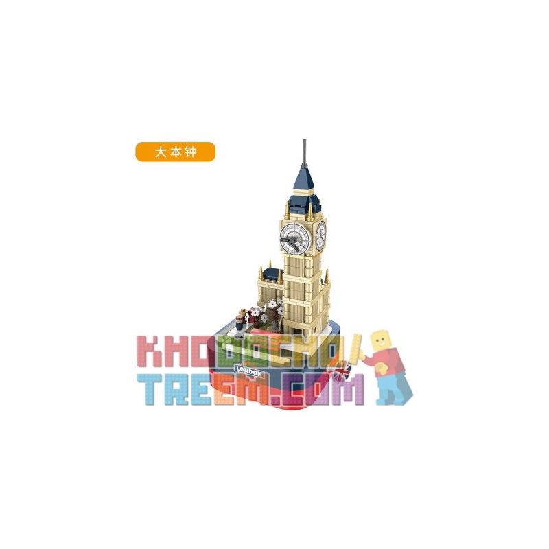 JAKI JK1201 1201 non  BIG BEN LUÂN ĐÔN bộ đồ chơi xếp lắp ráp ghép mô hình Creator DIY MUSIC BOX LONDON Sáng Tạo 391 khối