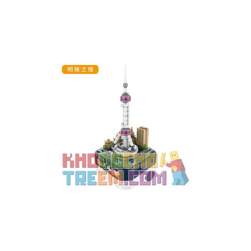 JAKI JK1202 1202 non  THÁP NGỌC THƯỢNG HẢI TRUNG QUỐC bộ đồ chơi xếp lắp ráp ghép mô hình Creator DIY MUSIC BOX SHANGHAI Sáng Tạo 293 khối