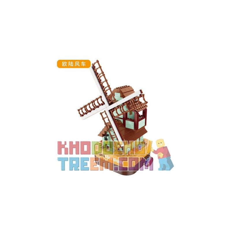 JAKI JK1203 1203 non  CỐI XAY GIÓ CHÂU Ở AMSTERDAM HÀ LAN bộ đồ chơi xếp lắp ráp ghép mô hình Creator DIY MUSIC BOX AM STERDAM Sáng Tạo 425 khối