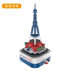 JAKI JK1205 1205 non  MƠ THẤY THÁP EIFFEL Ở PHÁP bộ đồ chơi xếp lắp ráp ghép mô hình Creator DIY MUSIC BOX Sáng Tạo 316 khối