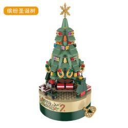 JAKI JK1302 1302 non  CÂY THÔNG NOEL ĐẦY MÀU SẮC bộ đồ chơi xếp lắp ráp ghép mô hình Creator DIY MUSIC BOX Sáng Tạo 360 khối