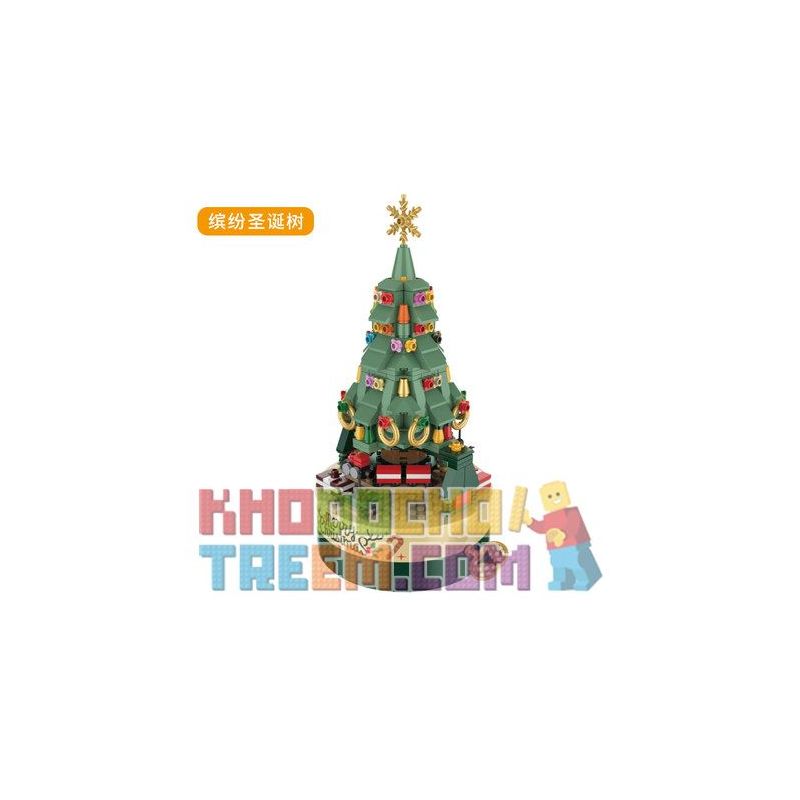 JAKI JK1302 1302 non  CÂY THÔNG NOEL ĐẦY MÀU SẮC bộ đồ chơi xếp lắp ráp ghép mô hình Creator DIY MUSIC BOX Sáng Tạo 360 khối