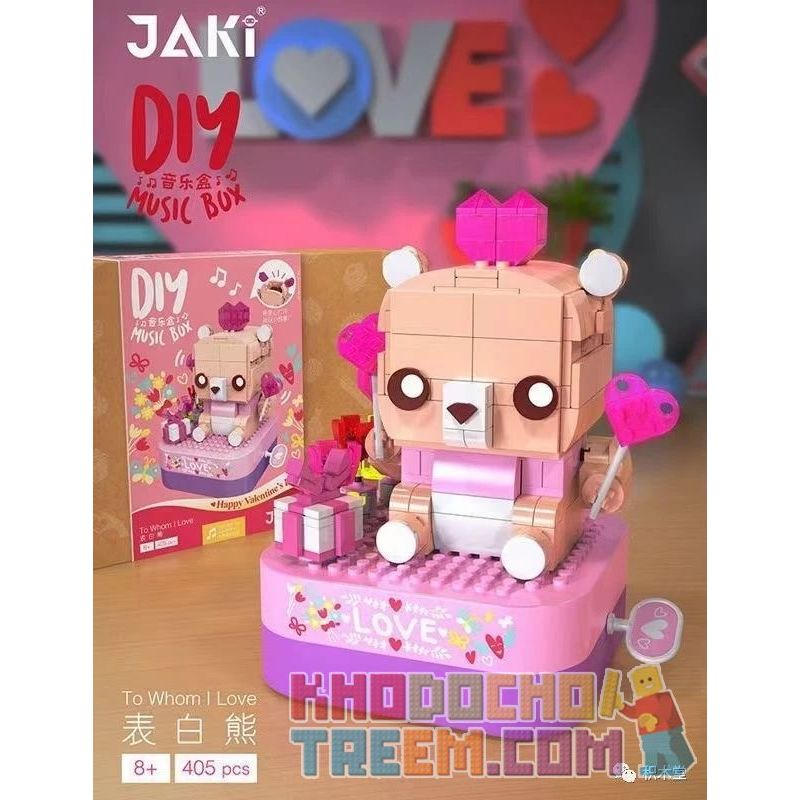 JAKI JK1303 1303 non  LỜI THÚ TỘI bộ đồ chơi xếp lắp ráp ghép mô hình Creator DIY MUSIC BOX LOVE Sáng Tạo 405 khối