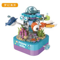 JAKI JK1501 1501 non  ĐẠI DƯƠNG MỘNG MƠ bộ đồ chơi xếp lắp ráp ghép mô hình Creator DIY MUSIC BOX FANTASY OF THE OCEAN Sáng Tạo 515 khối