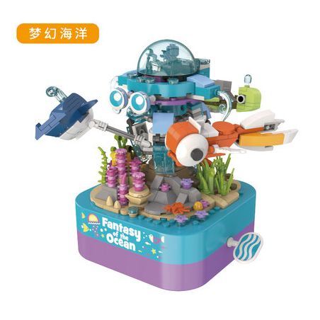 JAKI JK1501 1501 non  ĐẠI DƯƠNG MỘNG MƠ bộ đồ chơi xếp lắp ráp ghép mô hình Creator DIY MUSIC BOX FANTASY OF THE OCEAN Sáng Tạo 515 khối
