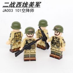 GUANGDONG RUIZHIDA JA004 JA006 JA007 JA008 JA001 JA002 JA003 JA005 non  QUÂN ĐỘI HOA KỲ Ở MẶT TRẬN PHÍA TÂY CỦA THẾ CHIẾN II bộ đồ chơi xếp lắp ráp ghép mô hình Collectable Minifigures Búp Bê Sưu Tầm