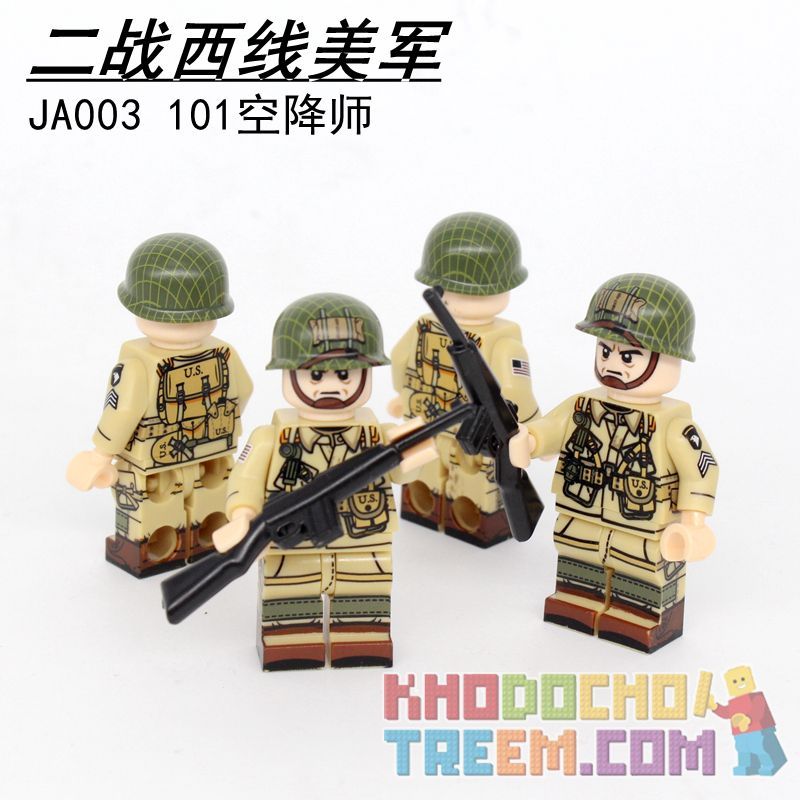GUANGDONG RUIZHIDA JA004 JA006 JA007 JA008 JA001 JA002 JA003 JA005 non  QUÂN ĐỘI HOA KỲ Ở MẶT TRẬN PHÍA TÂY CỦA THẾ CHIẾN II bộ đồ chơi xếp lắp ráp ghép mô hình Collectable Minifigures Búp Bê Sưu Tầm