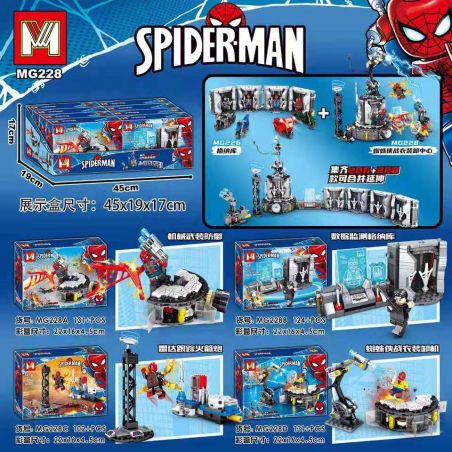 MG 226 228 non  BỘ ĐỒ CHIẾN TRANH NGƯỜI NHỆN GARNAKU TRUNG TÂM BỐC XẾP HÀNG HÓA 8 KẾT HỢP bộ đồ chơi xếp lắp ráp ghép mô hình Super Heroes SPIDERMAN Siêu Nhân Anh Hùng 829 khối