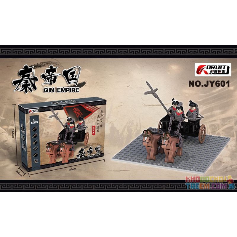 KORUIT JY601 JY602 non  QIN CHARIOT. bộ đồ chơi xếp lắp ráp ghép mô hình Medieval Castle QIN EMPIRE Chiến Tranh Trung Cổ