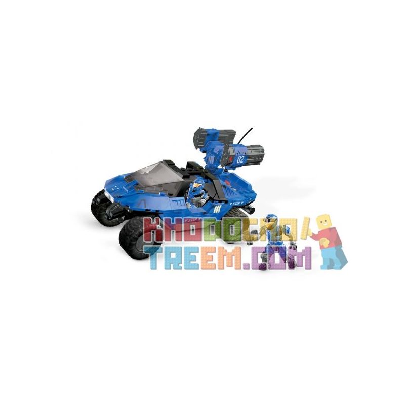 MEGA BLOKS 97159 non  WARTHOG TÊN LỬA DÒNG XANH bộ đồ chơi xếp lắp ráp ghép mô hình Computer Games BLUE SERIES ROCKETHOG Trò Chơi 285 khối