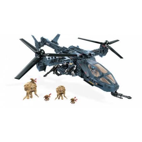MEGA BLOKS 97173 non  TRỰC THĂNG HONGMO FALCON bộ đồ chơi xếp lắp ráp ghép mô hình Computer Games FLOOD HUNTER'S UNSC FALCON Trò Chơi 460 khối