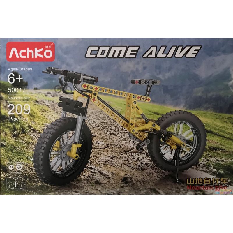 ACHKO 50017 non  XE ĐẠP LEO NÚI bộ đồ chơi xếp lắp ráp ghép mô hình  MOUNTAIN BIKE Kỹ Thuật Công Nghệ Cao Mô Hình Phương Tiện 209 khối
