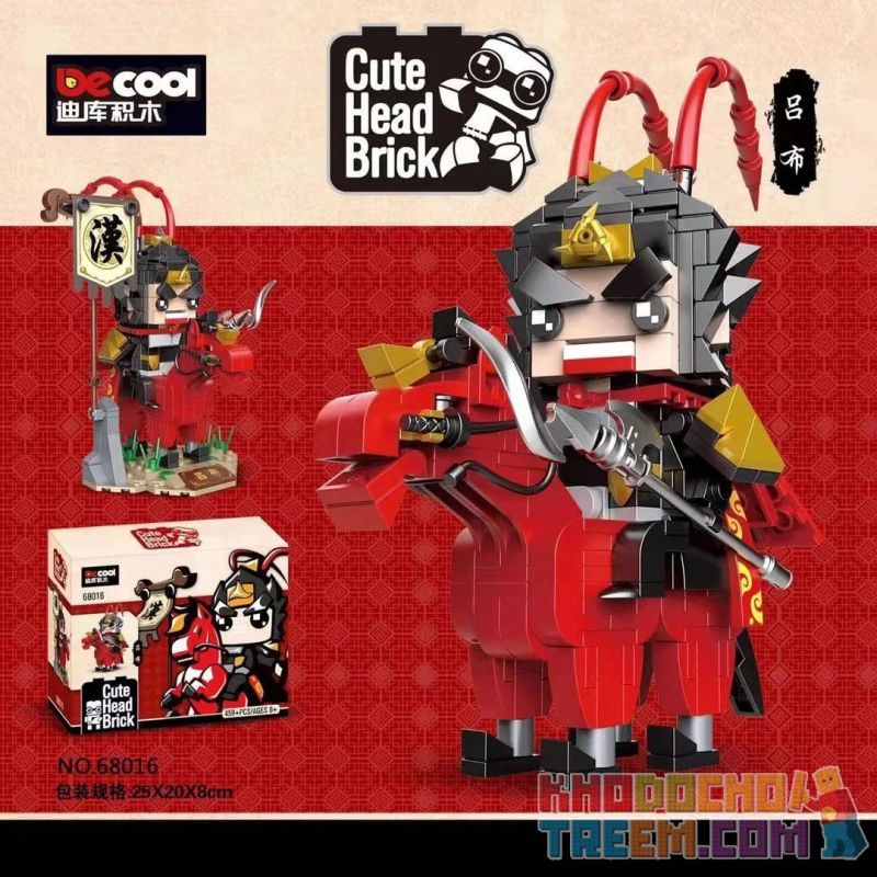 Decool 68016 Jisi 68016 non  TAM QUỐC LỮ BỐ bộ đồ chơi xếp lắp ráp ghép mô hình Three Kingdoms CUTE HEAD BRICK Tam Quốc Diễn Nghĩa 459 khối