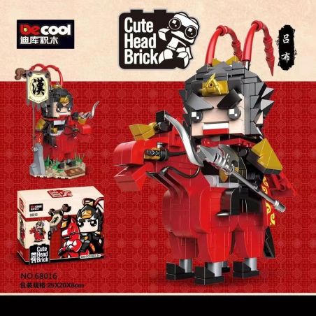 Decool 68016 Jisi 68016 non  TAM QUỐC LỮ BỐ bộ đồ chơi xếp lắp ráp ghép mô hình Three Kingdoms CUTE HEAD BRICK Tam Quốc Diễn Nghĩa 459 khối