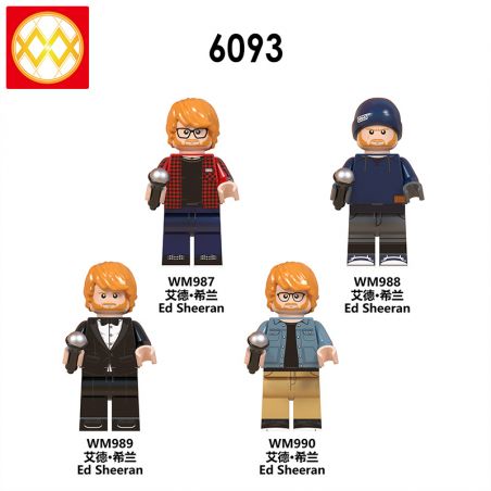 WM 987 988 989 990 6093 non  ED HIRAH. bộ đồ chơi xếp lắp ráp ghép mô hình Collectable Minifigures ED SHEERAN Búp Bê Sưu Tầm