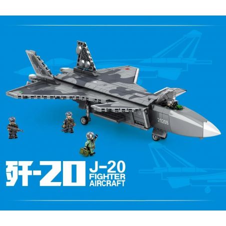 SEMBO 202128 non  MÁY BAY CHIẾN ĐẤU TÀNG HÌNH J-20 bộ đồ chơi xếp lắp ráp ghép mô hình Sky Wars J-20 FIGHTER AIRCRAFT Không Chiến 775 khối