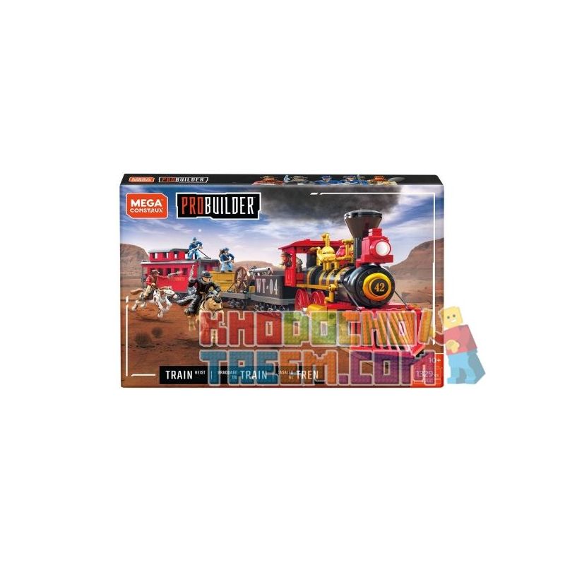 MEGA BLOKS FVR42 non  CƯỚP TÀU HỎA bộ đồ chơi xếp lắp ráp ghép mô hình TRAIN HEIST 1329 khối