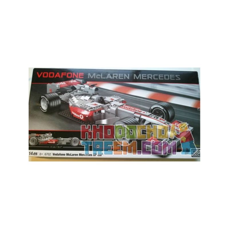 MEGA BLOKS 6702 non  XE VODAFONE MCLAREN MERCEDES GP bộ đồ chơi xếp lắp ráp ghép mô hình Speed Champions Racing Cars VODAFONE MCLAREN MERCEDES GP CAR Đua Xe Công Thức 514 khối