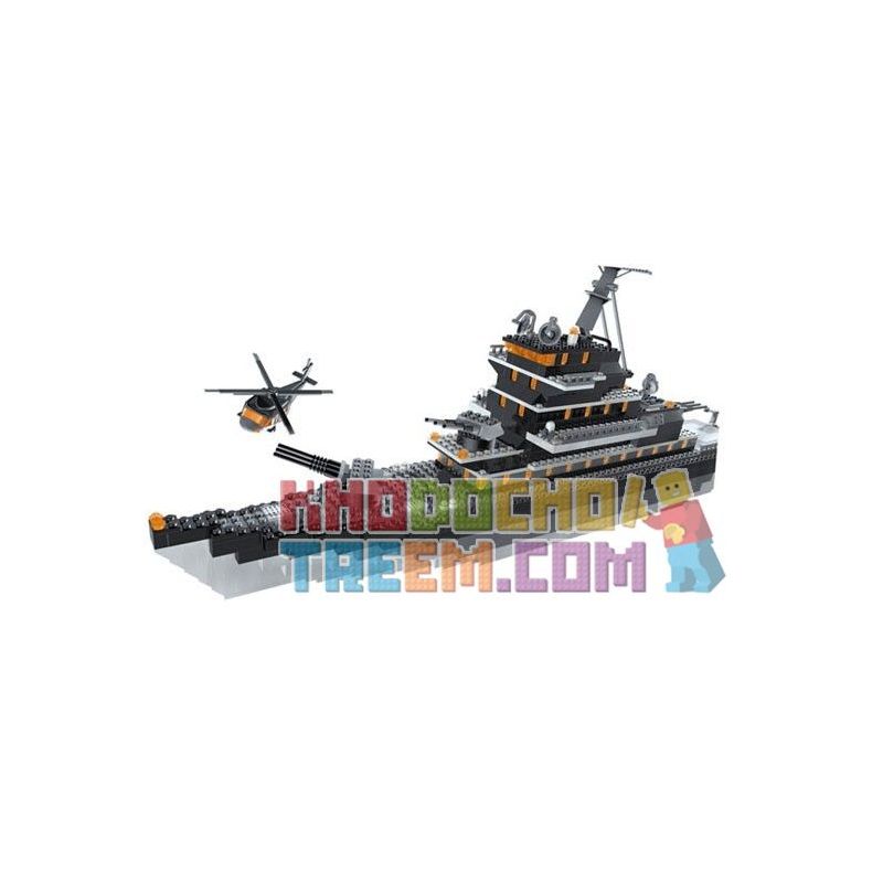 MEGA BLOKS 3263 non  TÀU CHIẾN bộ đồ chơi xếp lắp ráp ghép mô hình Military Army BATTLESHIP Quân Sự Bộ Đội 731 khối