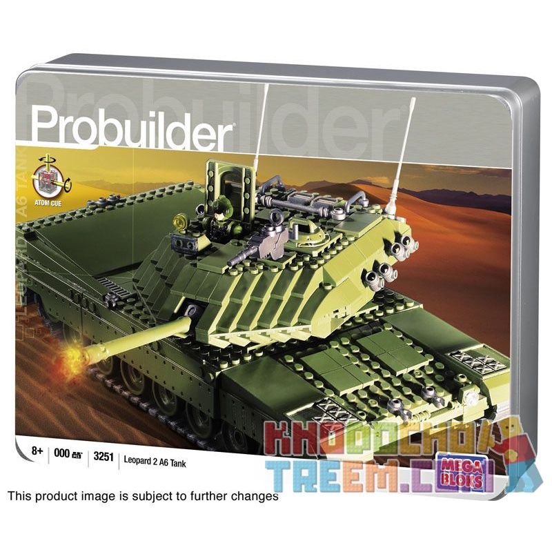 MEGA BLOKS 3251 non  XE TĂNG LEOPARD 2 bộ đồ chơi xếp lắp ráp ghép mô hình Military Army LEOPARD 2 TANK Quân Sự Bộ Đội 555 khối
