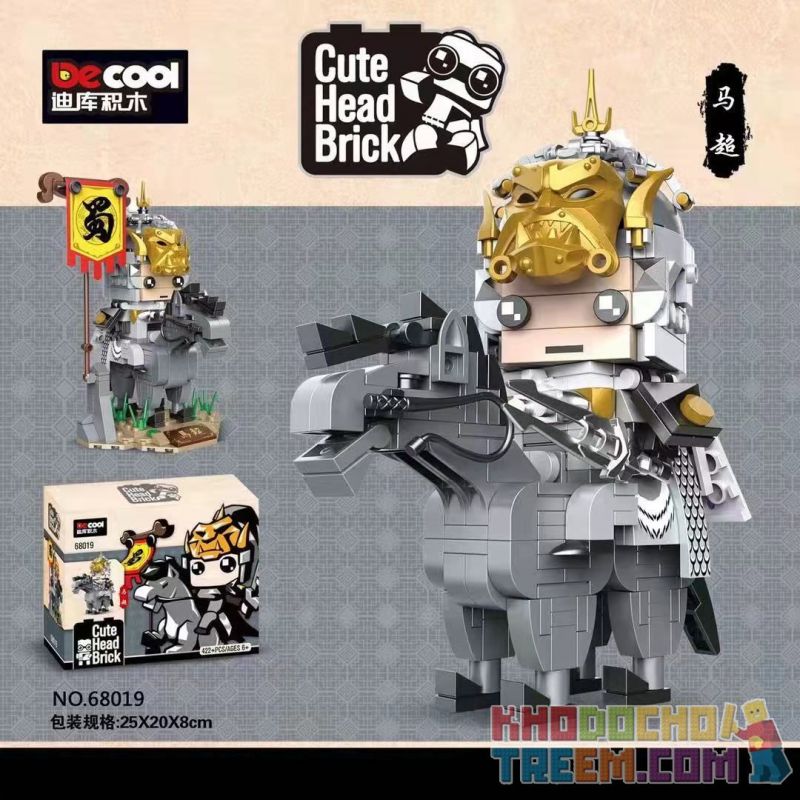 Decool 68019 Jisi 68019 non  MA CHAO. bộ đồ chơi xếp lắp ráp ghép mô hình Three Kingdoms CUTE HEAD BRICK Tam Quốc Diễn Nghĩa 422 khối