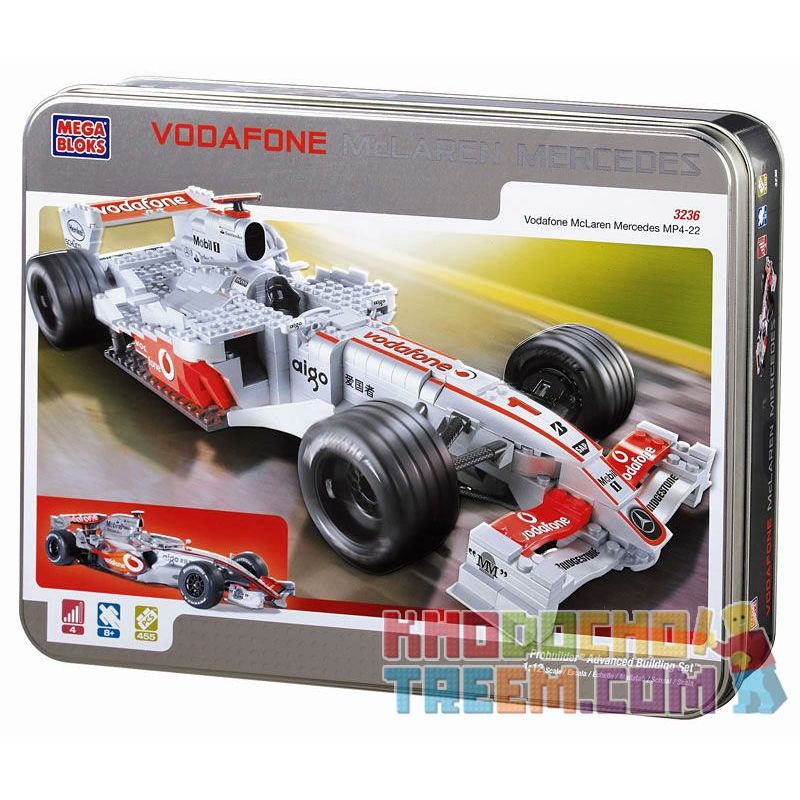 MEGA BLOKS 3236 non  XE MCLAREN F1 bộ đồ chơi xếp lắp ráp ghép mô hình Speed Champions Racing Cars MCLAREN F1 RACER Đua Xe Công Thức 455 khối