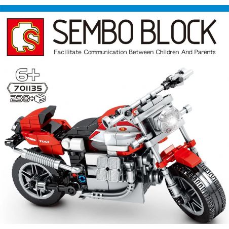 SEMBO 701135 non  GUZZI V10 CENTAURO GT bộ đồ chơi xếp lắp ráp ghép mô hình Motorcycle Motorbike MOTO GUZZI V10 CENTAURO GT Xe Hai Bánh 238 khối