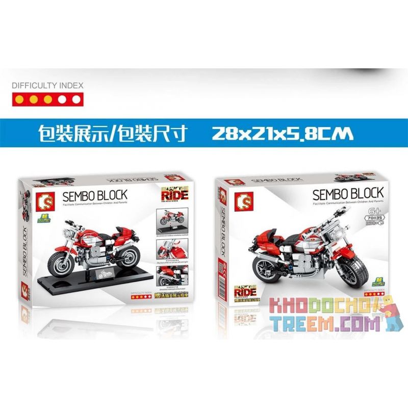 SEMBO 701135 non  GUZZI V10 CENTAURO GT bộ đồ chơi xếp lắp ráp ghép mô hình Motorcycle Motorbike MOTO GUZZI V10 CENTAURO GT Xe Hai Bánh 238 khối