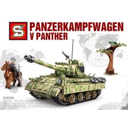 SHENG YUAN SY 0108 non  LEOPARD TANK. bộ đồ chơi xếp lắp ráp ghép mô hình Military Army PANZERKAMPFWAGEN V PANTHER Quân Sự Bộ Đội 858 khối