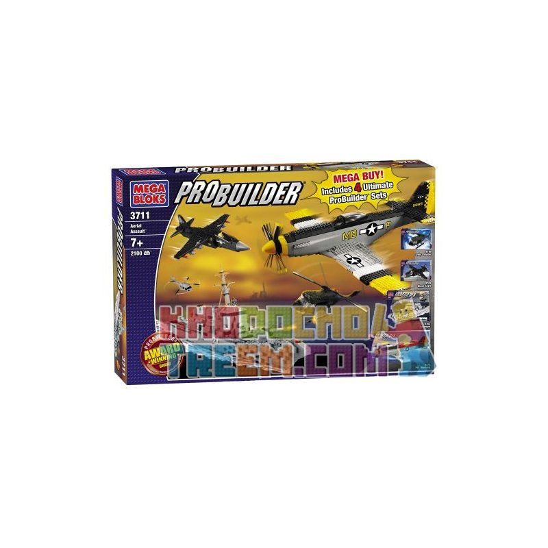 MEGA BLOKS 3711 non  TẤN CÔNG BẰNG PHI CƠ bộ đồ chơi xếp lắp ráp ghép mô hình Military Army AERIAL ASSAULT Quân Sự Bộ Đội 2100 khối