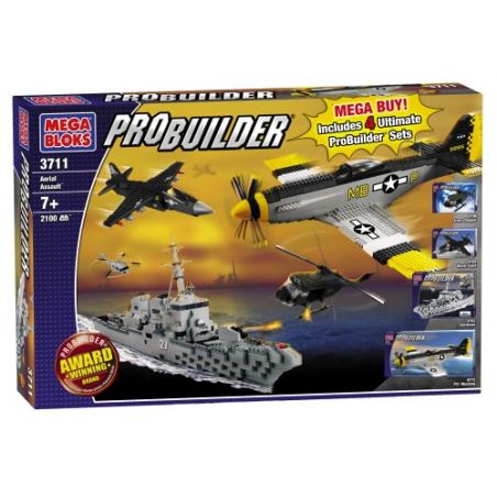 MEGA BLOKS 3711 non  TẤN CÔNG BẰNG PHI CƠ bộ đồ chơi xếp lắp ráp ghép mô hình Military Army AERIAL ASSAULT Quân Sự Bộ Đội 2100 khối